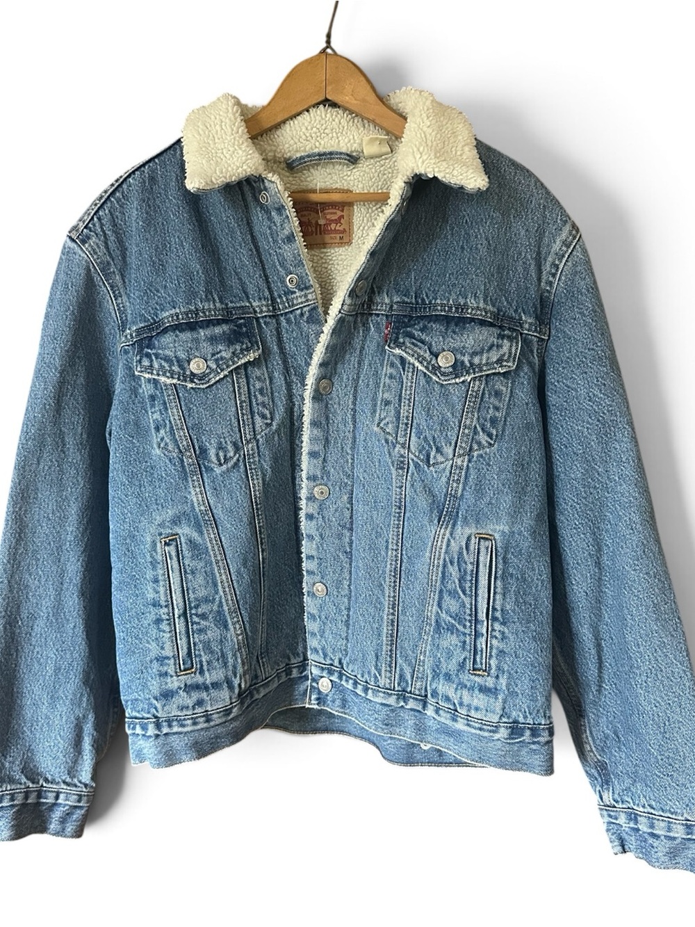 Levi's Blue Denim Sherpa Jacket Women’s Medium